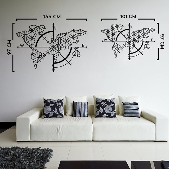 Map of Life XL - Metal World Map Art, Wall Hanging - Picture 4 of 6